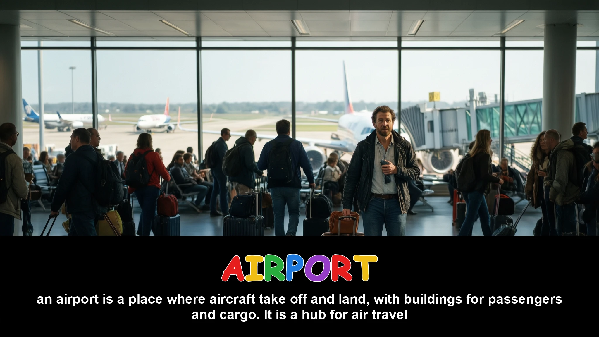 English Illustration for airport